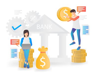Flat style illustration about banking and finance