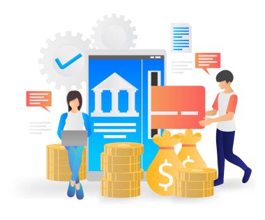 Flat style illustration about banking and finance