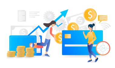 Flat style illustration about banking and finance