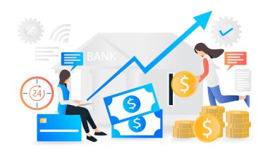 Flat style illustration about banking and finance