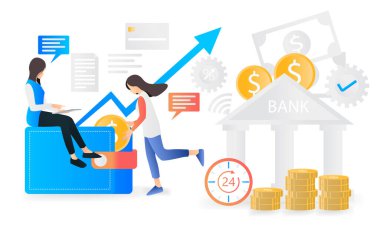 Flat style illustration about banking and finance