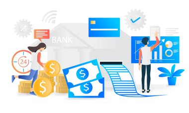 Flat style illustration about banking and finance