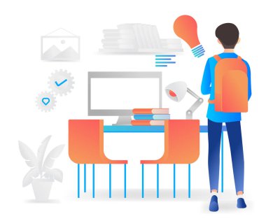 Flat style illustration of back to school