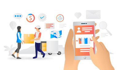 Flat style illustration of fast delivery order