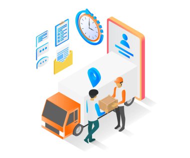 Isometric style delivery order illustration