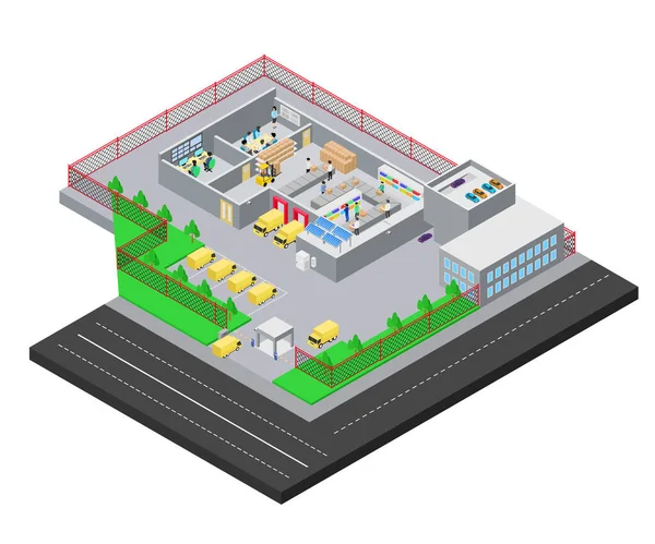 Isometric style delivery order illustration