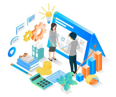 Planlama iş takviminin vektör illüstrasyonu