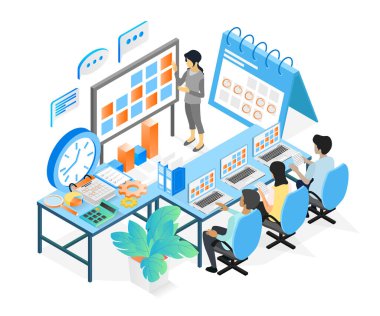 Planlama iş takviminin vektör illüstrasyonu