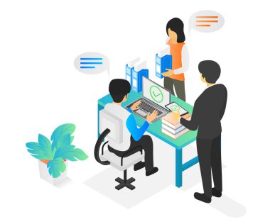 Etkin İş Çalışmalarının vektör illüstrasyonu