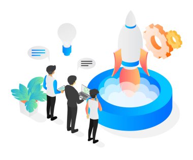 Başlangıç uygulamasının vektör illüstrasyonu