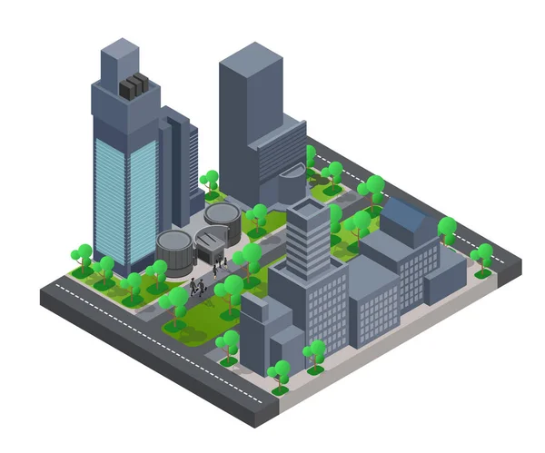 Ilustração Vetorial Negócio Trabalho Equipe Escritório Local Mapa — Vetor de Stock