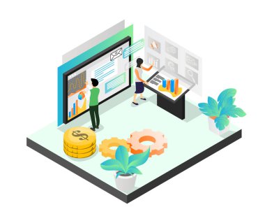 Pazarlama SEO analiz vektör illüstrasyonu 10 eps grafik.