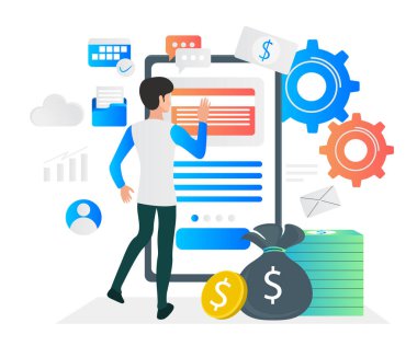 Finans ve bankacılık kavramı vektör illüstrasyon arka planı 