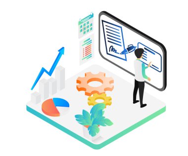 İş geliştirme kavramı, vektör illüstrasyon arka planı 