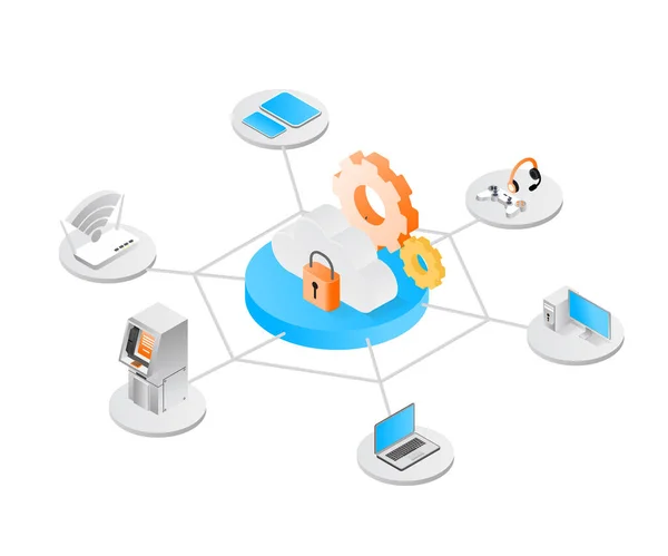 Concepto Seguridad Vector Ilustración Fondo — Archivo Imágenes Vectoriales