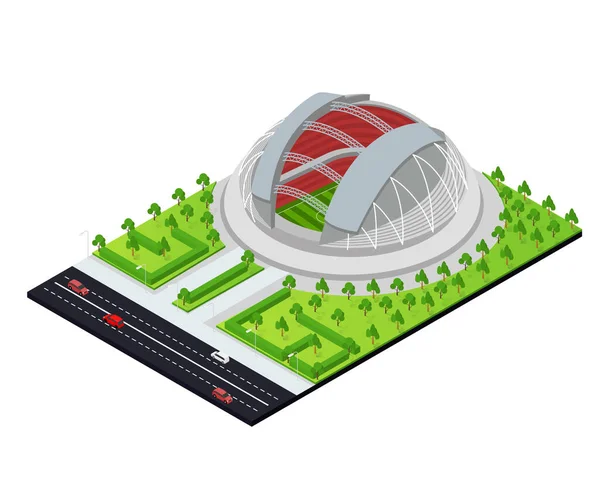 Ilustración Vector Isométrico Estadio Nacional Singapur — Vector de stock