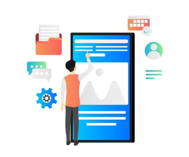 çevrimiçi arama optimizasyon konsepti, gadged smartphone