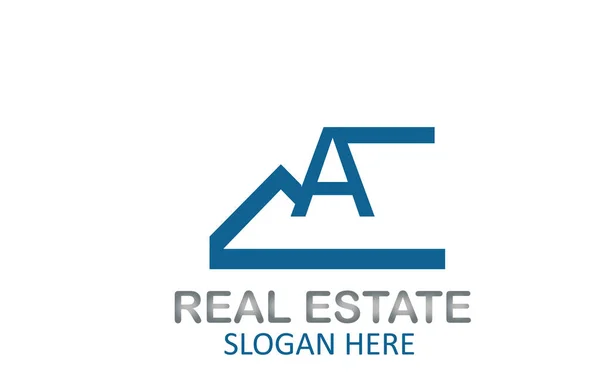Logotipo Imobiliário Carta Design — Vetor de Stock