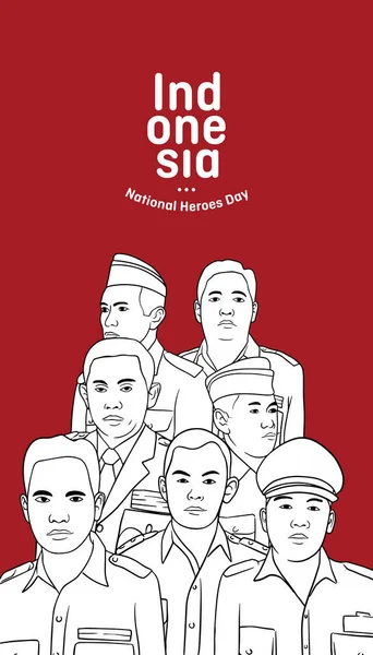 Happy Independence Day Indonesia Vector Handdrawn Illustration Social Media Post - Stok Vektor