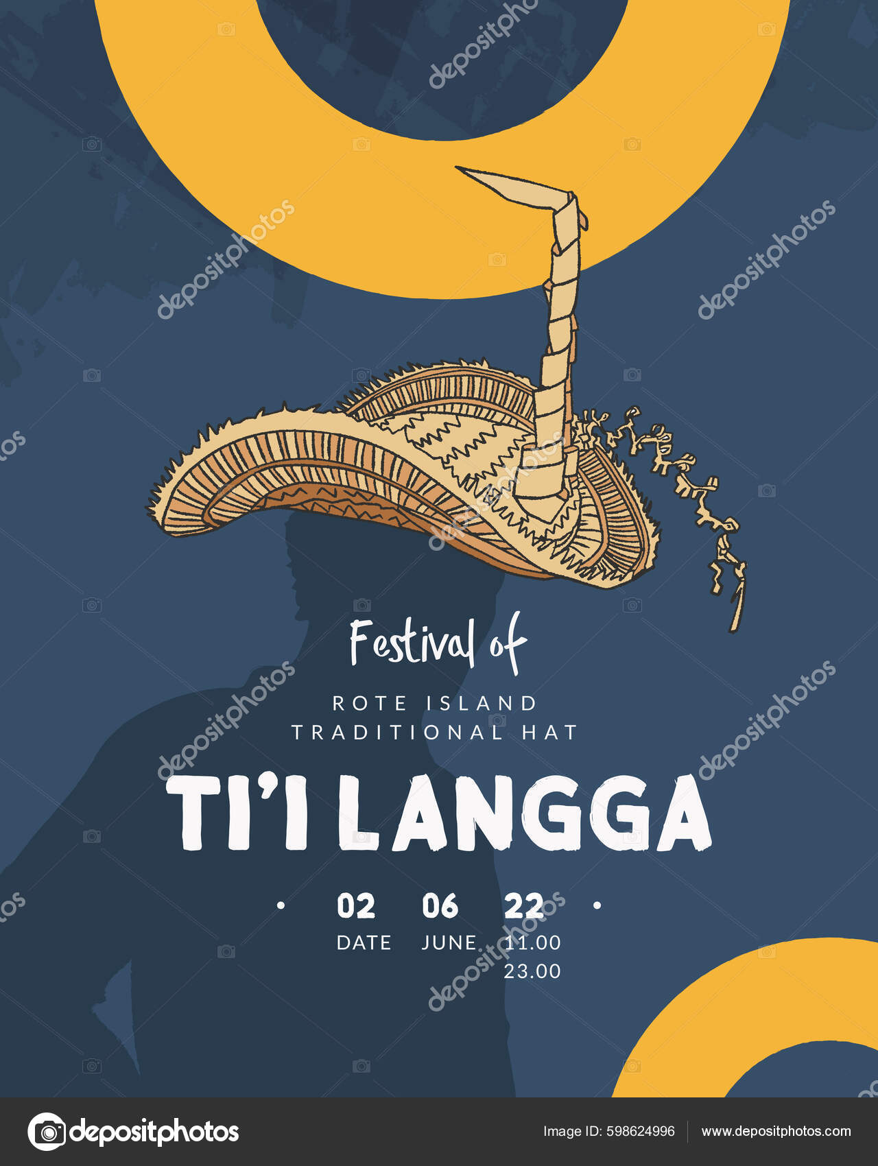 Poster Design Ti'i Langga Traditional Hat Festival Hand Drawn Illustration  Stock Vector by ©Edanpo Studio 598624996, image size:1280x1700