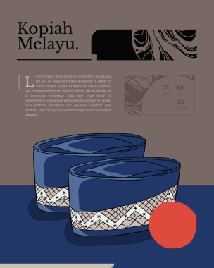 melayunese traditional hat called kopiah indonesia culture poster design inspiration handrawn illustration