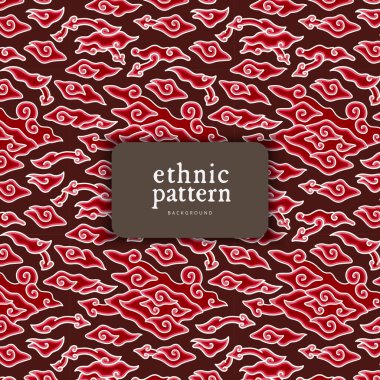 Cloud pattern vintage. Indonesian mega mendung batik pattern.