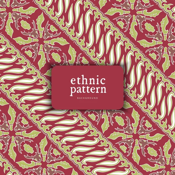 Javenese Pattern Indonesian Batik Ethnic Pattern Design Background — ストックベクタ