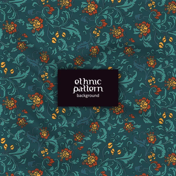 Javenese Green Flower Pattern Indonesian Batik Ethnic Pattern Design Background — Vetor de Stock