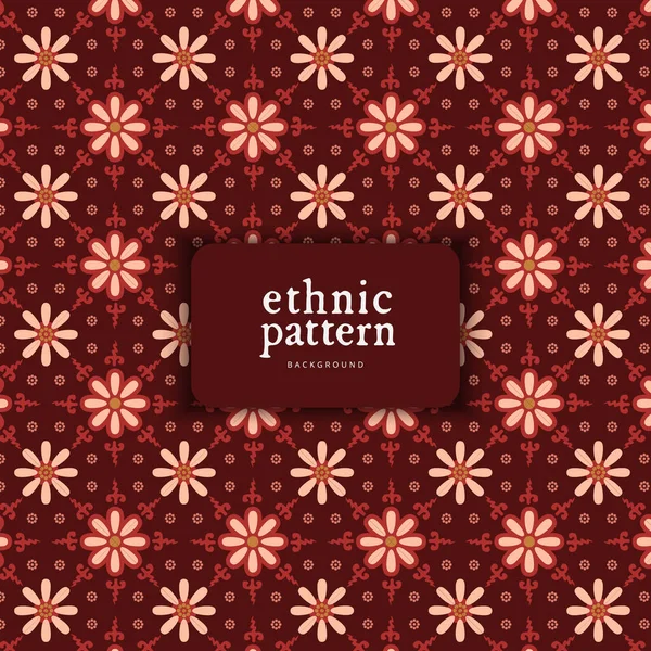 Chocolate color flower Javanese ethnic pattern design for background