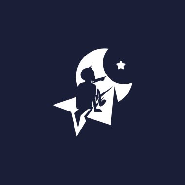 kid with paper plane logo design inspiration