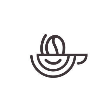 Minimalist Coffee logo with bean and mug