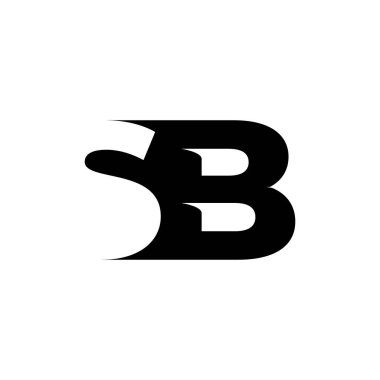 S and b logo negative space black clean logo design