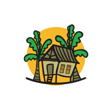 Wood house logo design, Indigeneous Village logo