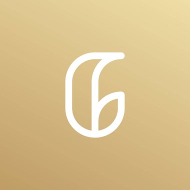 Minimalist leaf logo. Abstract logo letter L or J with golden color