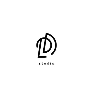 Letter D logo inspiration. Minimalist letter L and D logo template.