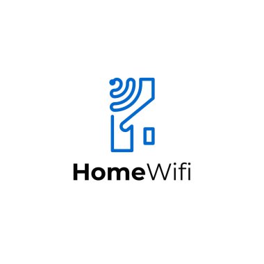 simple clean and minimalist home wifi logo for company one line concept inspiration