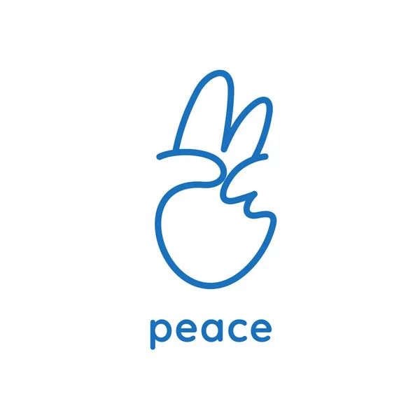 Gesture hand Peace Logo One line Style