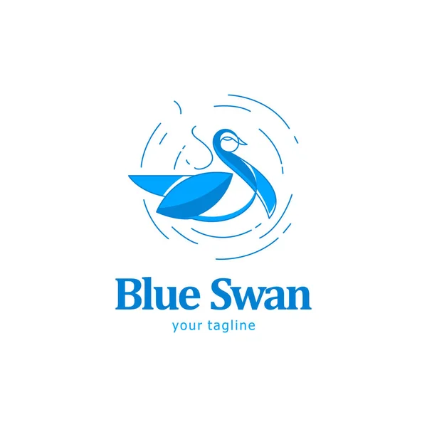 Swan Circle Abstract Logo Design Flat Style — Vector de stock