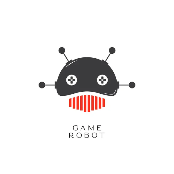 Robot Gaming Logo Minimalist Design Vector illustration . Robotic mascot logo gamer . Robot esports logo