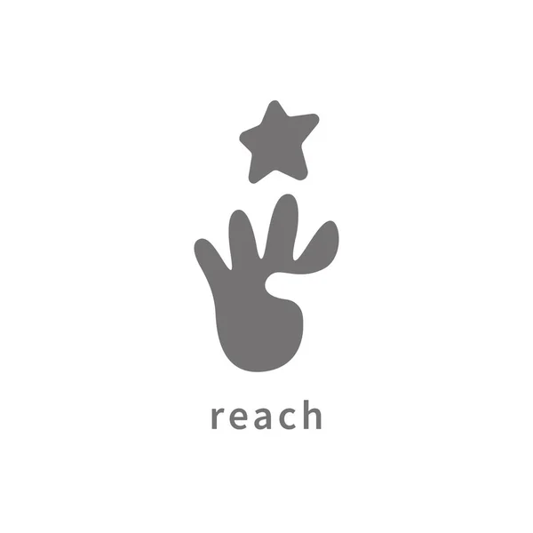 Hand reach star dreams logo design. Education logo template.