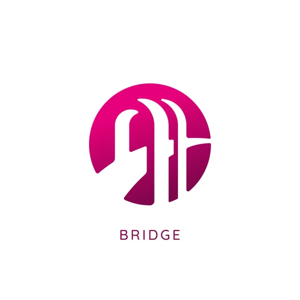 Bridge Logo Red Color Letter Bridge Logo Template — Vector de stock