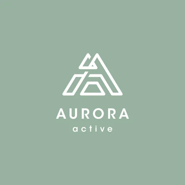 Aurora Woman Active Wear Minimalist Logo Concept Fashion Sport Sector — Vector de stock