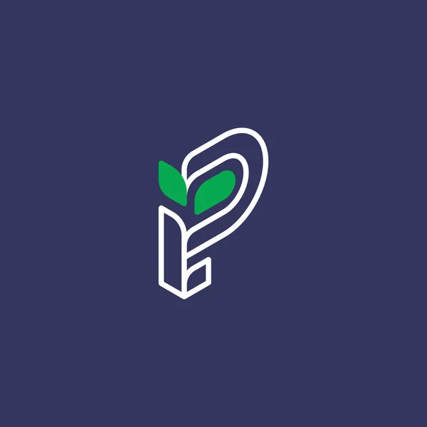 minimalist isometric letter p logo concept inspiration for eco company