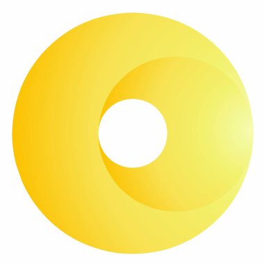 Altın daire logosu. Logo, simge, işaret, sembol, rozet, öge, etiket, amblem veya tasarım için basit bir altın daire çizimi. Altın çember