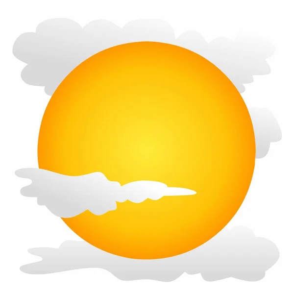 Ηλιακή Νεφελώδης Απομονωμένη Διανυσματική Απεικόνιση Ηλιόλουστο Κλιπ Τέχνης Για Λογότυπο — Διανυσματικό Αρχείο