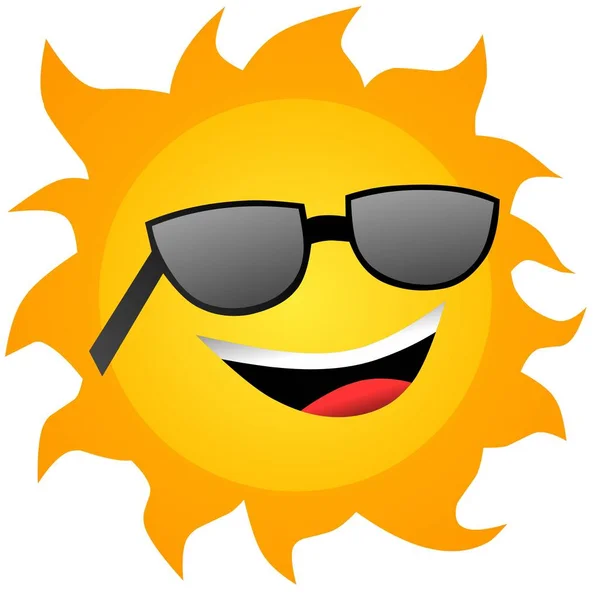Sun Χαμόγελο Γυαλιά Ηλίου Κλιπ Τέχνη Εικονογράφηση Διάνυσμα Κινουμένων Σχεδίων — Διανυσματικό Αρχείο