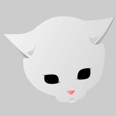 Logo, simge, öge, fikir, işaret, sembol, dekorasyon, maskot ya da tasarım için kedi kafası karikatür çizimi çizimi. Kedi kafası.