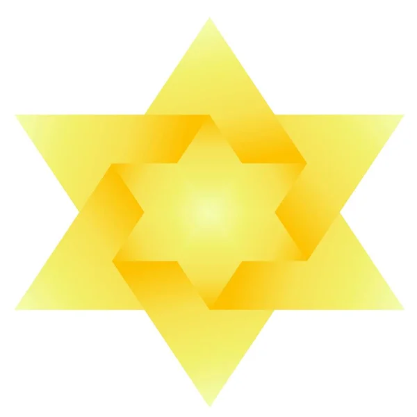 Golden Hexagram Logotyp Isolerad Vektor Illustration Guld Hexagram Vektor För — Stock vektor