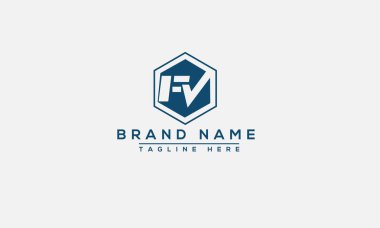 FV Logo Tasarım Şablonu Vektör Grafik Damgalama Elemanı.