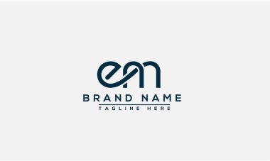 EM Logo Tasarım Şablonu Vektör Grafik Damgalama Elemanı.